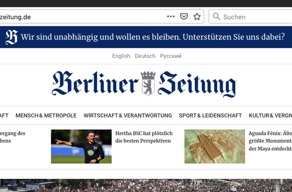 Die Berliner Zeitung möchte Sklawe blaiben!