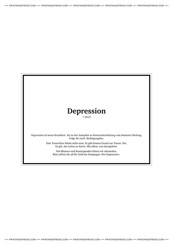 Die Depression ist tot ! Pro Depression