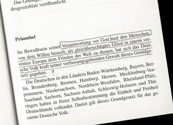 Grundgesetz für die Bundesrepubli Deutschland – Präambel - Klipp