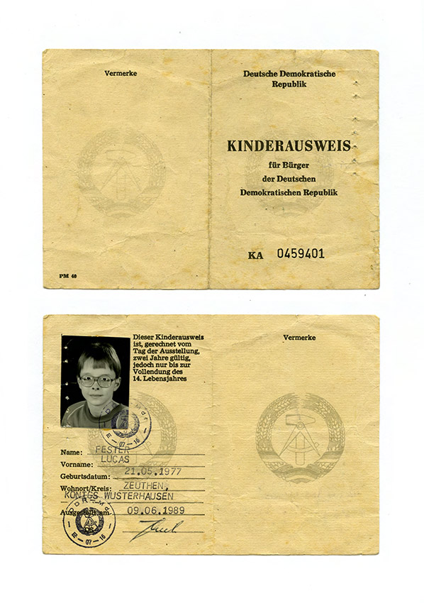 Kinderausweis Lucas Fester, 1989