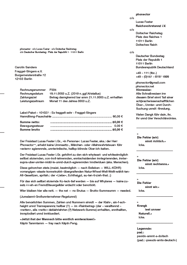 Rechnunng — upp — di &Uuml;bergahbe