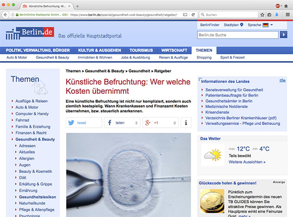 künstliche befruchtung auf www.berlin.de