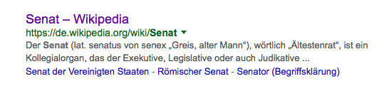 Senat @ Wikipedia via google
