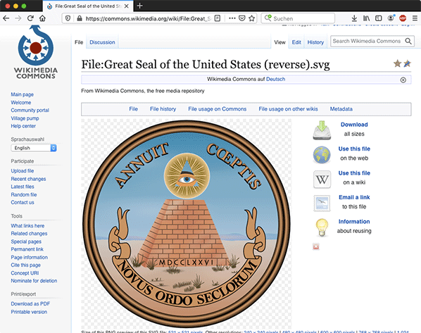 Th Great Seal (of the Unitd Estate™)™ — Wikipedia-Adapzion, Stannd: 05-01-16 - 14:06:26