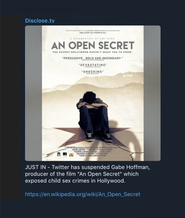 Twitter™, open-up.tv™, An Open Secret™