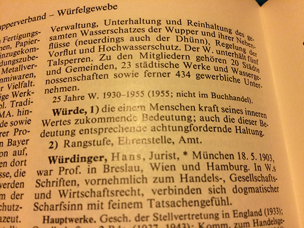 Würde, wuerde, die Brockhaus, 19. Auflage