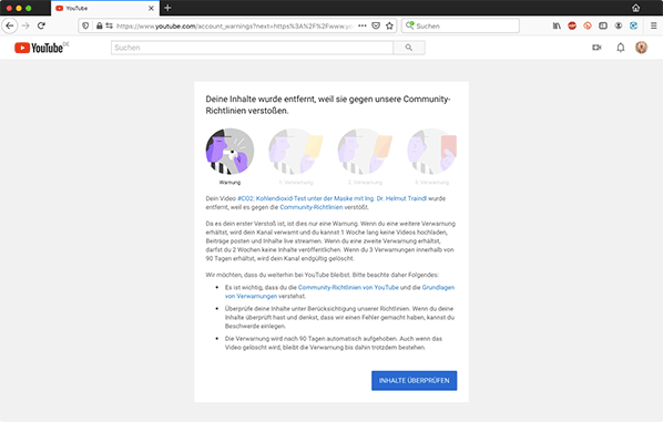 youtube - Strike! – Warnung – Bildschirmfoto - 0004-10-06; 11:08:45